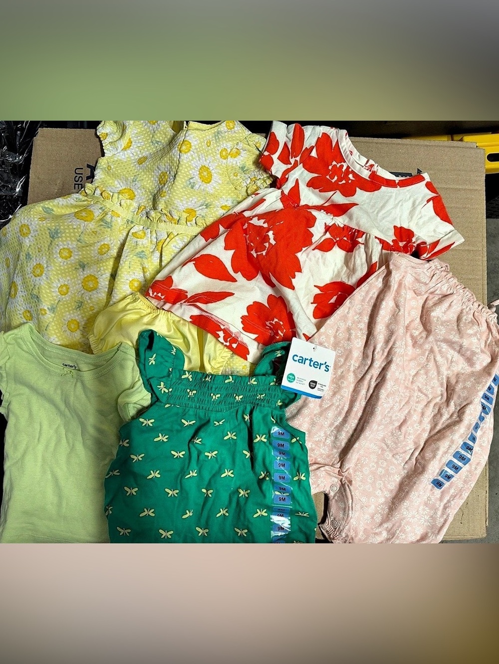 Carter's Baby Floral Dress & Romper Lot Baby 9M